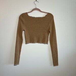 American Eagle Super Soft Ribbed Sweater Cropped
